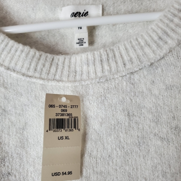 NWT Aerie Cropped Puff Sleeve Super Soft Stretchy Sweater Size Extra Large - Picture 4 of 9